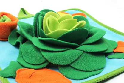 Rabbit Foraging Mat Snuffle Mat for Small Animals Bunny Puzzle Toys Pets Interactive Feeding Mat for Guinea Pigs Hedgehog Chinchilla Puppies (Green) - color: Green