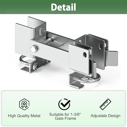 Chain Link Fence Double Gate Latch for 1-3/8" Gate Frame Chain Link Fence Gate Latch Residential Strong Arm Double Gate Latch for Metal Gate - size: For 1-3/8" Gate Frames