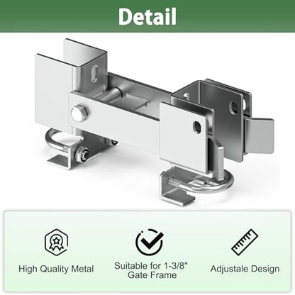 Chain Link Fence Double Gate Latch for 1-3/8" Gate Frame Chain Link Fence Gate Latch Residential Strong Arm Double Gate Latch for Metal Gate - size: For 1-3/8" Gate Frames