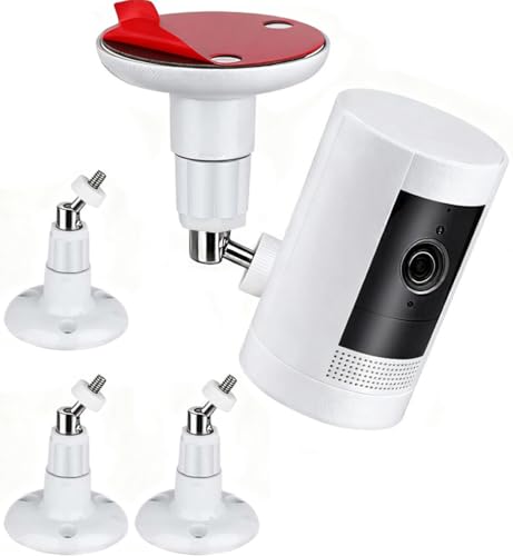 3 Packs Adhesive Ring Camera Mount Stick Up Mount Holder Compatible with Outdoor Security, 360° Degree Adjustable Security Mounting Bracket,Camera Not Included (White) - color: White, size: 3 packs