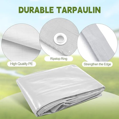 VitalCozy 1 Set Chicken Coop Cover Waterproof 14.5 x 6.6 ft Chicken Cover Coop Tarp with 25 Pcs Ball Bungees Cords, Accessories for Walk-in Run Pen, Outdoor, Yard - size: 15.9"L x 10.6"W x 3.9"H