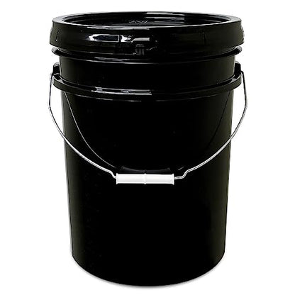 ePackageSupply 5 Gallon Bucket - Food Grade Bucket with Airtight Gasketed Tear Strip Lid, BPA-Free, Heavy-Duty 90 Mil HDPE Plastic Pail, Bulk Storage, Durable Container, Made in USA - Black, 12 Packs | Airtight Gasketed Tear Strip Lid, Heavy-Duty 90 Mil H