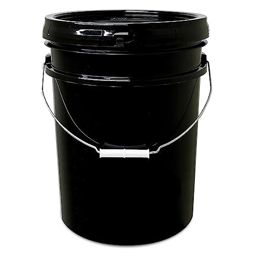 ePackageSupply 5 Gallon Bucket - Food Grade Bucket with Airtight Gasketed Tear Strip Lid, BPA-Free, Heavy-Duty 90 Mil HDPE Plastic Pail, Bulk Storage, Durable Container, Made in USA - Black, 60 Packs | Airtight Gasketed Tear Strip Lid, Heavy-Duty 90 Mil H