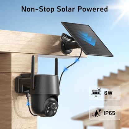 SEHMUA No WiFi Security Camera, 4G LTE Cellular Security Cameras Outdoor Wireless, Built-in SIM Card, Solar Powered, 2K Color Night Vision, 360°View, Instant APP Alerts, IP65 - size: 2 pack
