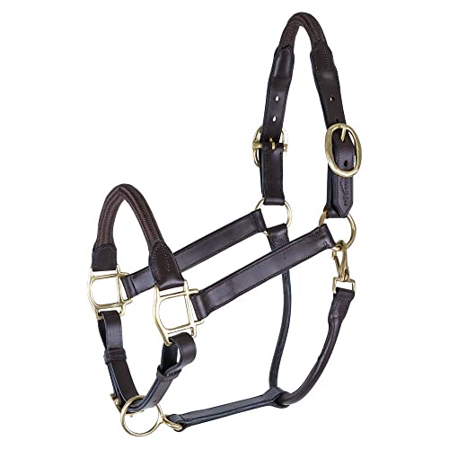 Schneiders Premier Leather and Rope Control Halter for Horses | Superior Horse Control | Enhanced with Rope Pressure Points | Double Ply Leather | Ideal for Young and Hot Horses - size: Cob