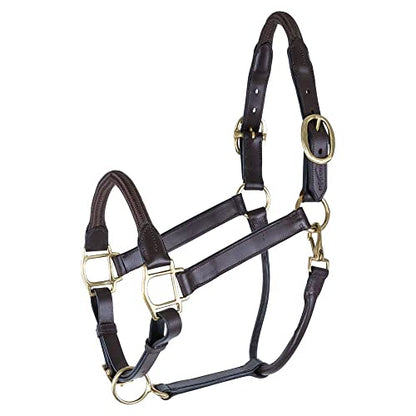 Schneiders Premier Leather and Rope Control Halter for Horses | Superior Horse Control | Enhanced with Rope Pressure Points | Double Ply Leather | Ideal for Young and Hot Horses - size: Full Size