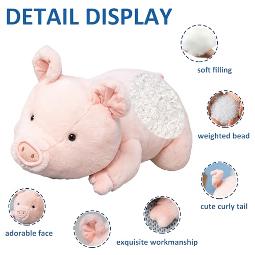 Weighted Stuffed Animals, 5lbs Weighted Pig Stuffed Animal Cute Pig Plush Animals Hugging Pillow Toy Gifts for Adults and Kids, 24.9 inch - size: 24.9 inch