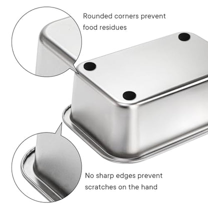 Lawei 2 Pack 1.2 Gallon Stainless Steel Dog Bowls for Large Dogs, Rectangular Metal Dog Water Food Bowl, Large Capacity Pet Food Bowl Water Dish, Indoor and Outdoor Universal Pet Bowl, Easy to Clean