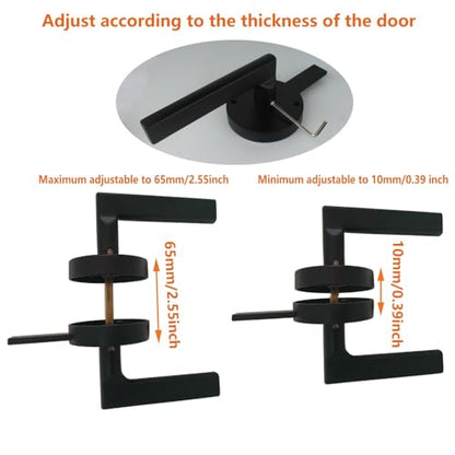 Double Sided Gate Latch for Wooden Fence Heavy Duty Swinging Door Latch Self Locking Gate Latch Gate Hardware for Wood Gates (RH Door Lock)