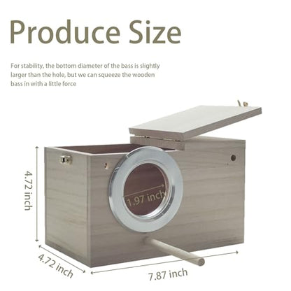 Parakeet Nesting Box Bird Nest Breeding Box with Perch | 7.87 X 4.72 X 4.72 inch Parrot Mating Box Wood Bird House Aviary for cage (S Horizontal Wood) - style: S Horizontal Wood
