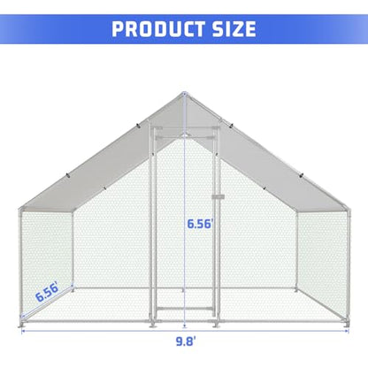HEYTOWN Large Metal Chicken Coop Chicken Pen Walk-in Poultry Cage with Water-Resident and Anti-UV Cover Chicken Runs for Yard with Cover Duck Rabbit Dog House Outdoor - size: 78.0"L x 117.6"W x 78.0"H