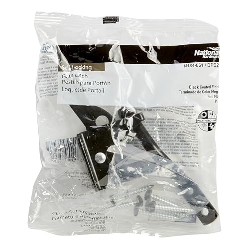 National Hardware Automatic Gate Latch, Black, 4 in Strike, Model N184-861, for Outswing Gates Doors Animal Pens (Pack of 2) - size: 1 Count (Pack of 2)