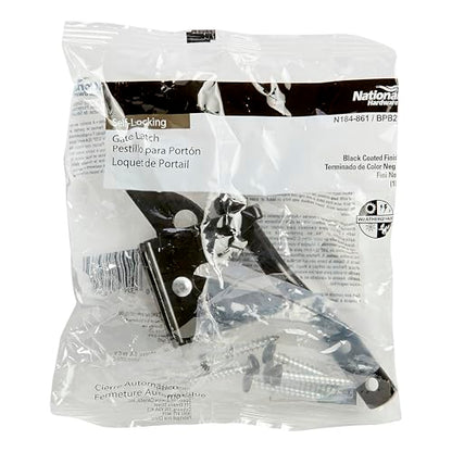 National Hardware Automatic Gate Latch, Black, 4 in Strike, Model N184-861, for Outswing Gates Doors Animal Pens (Pack of 2) - size: 1 Count (Pack of 2)