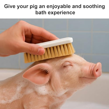 2Pcs Pig Enrichment Toy, 2-in-1 Self-Grooming and Scratch Brush for Mini Pigs, Encourages Natural Behavior, Reduces Stress, Easy Install for Pens, Barns, or Yards