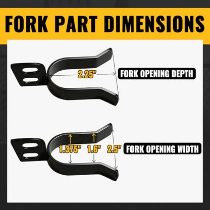 VIVIDA 1-3/8" x 1-3/8" Chain Link Fence Gate Latch, Black Gate Fork Latch with Padlock Hole, Black Powder Coated, Bolts & Nuts Included, 1 PCS - size: 1-3/8" x 1-3/8" (1 PCS)