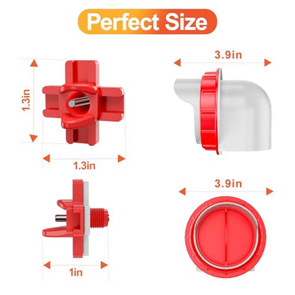 ZenxyHoC No Waste Chicken Feeders and Waterers - 8 Set with Water Nipples | for Buckets Barrels Bins Troughs No Waste Chicken Feeder - size: 8 Ports and 8 Nipples Standard