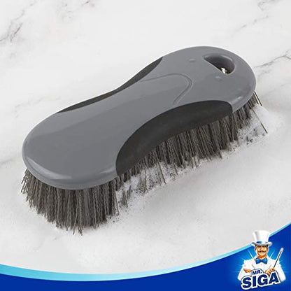 MR.SIGA Multi-Purpose Heavy Duty Scrub Brush - Pack of 2 - color: Gray & Black