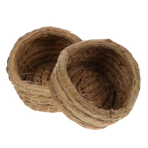 2pcs Straw Woven Chicken Nesting Boxes Pad for Laying Hens Coop House Private Sleeping Bed for Chicks