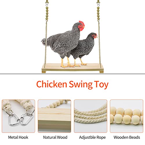 Chicken Swing Toy, Chicken Toy, Wood Chicken Swing Toy, Wood Chicken Swing for Chickens Rooster Poultry Parrots - size: 1pcs Chicken Swing