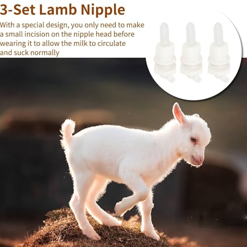 9PCS Livestock Feeding Nipples, Small Animal Milk Drink Nipples Soft Nipples for Bottles for Goats and Cheeps