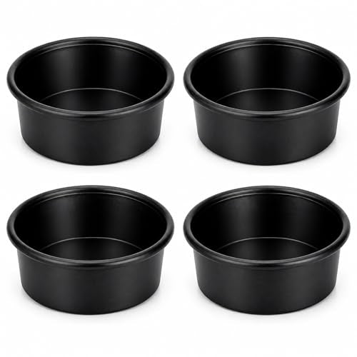4Pcs Rubber Feed Pan, 1 Gallon Horse Feed Bucket Utility Feed Bucket, 10.6 x 4.1Inches Rubber Bowl Chicken Dust Bath Livestock Water Bowl for Pig Goat Chicken Dogs Farm Small Animal - color: Black-4Quart, size: 4PCS
