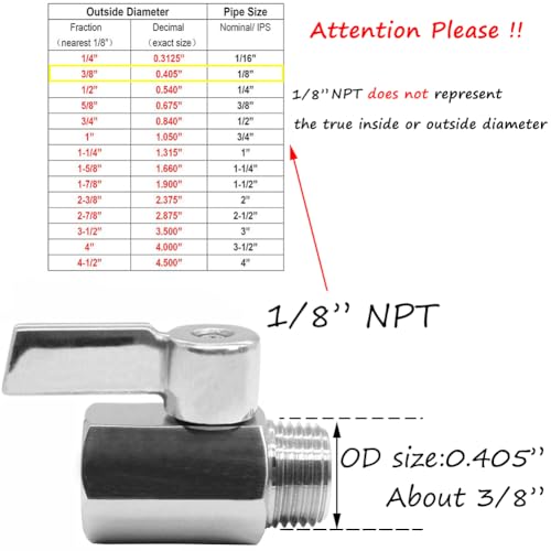 Beduan Mini Ball Valve Stainless Steel(316) 1/8" NPT Male x NPT Female Mini Ball Shutoff Valve - size: 1/8 Inch, style: 1 PACK