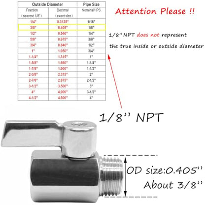 Beduan Mini Ball Valve Stainless Steel(316) 1/8" NPT Male x NPT Female Mini Ball Shutoff Valve - size: 1/8 Inch, style: 1 PACK