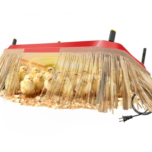 Chick Brooder Plate Coop Heat Plate for Baby Chicks 16"×24" with Adjustable Height & Angle and Auto Temperature Control, Heater with Skirt to Mimic the Comfort of a Mother Hen, Red - size: 24.0"L x 16.0"W x 8.9"H