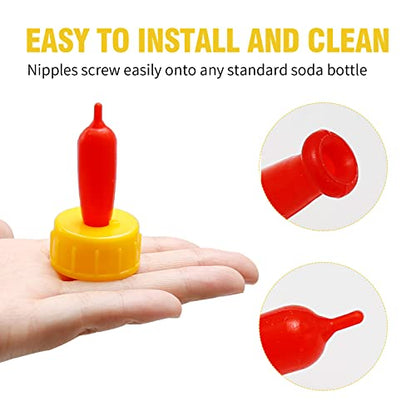 15 Pack Nipple for Goats Lamb Teat Feeder Sheep Goat Lamb Milk Drink Nipples Soft Rubber Pacifier for Small Animal Nursing Lambs and Goat Kids