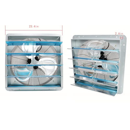 20 inch Shutter Exhaust Fan, Exhaust Fan Wall Mounted, Automatic Aluminum Shutter Suitable for Garages Basement Attic - size: 20 Inch