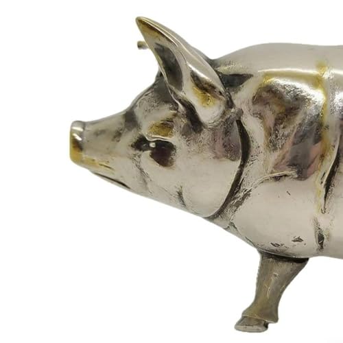 Pig Measuring Tape Antique-Inspired Pig Figurine for Mini Tape Measure Retractable Ruler for Tailors, Quilting, Crafts, Sewing Kit Accessory(15CM Silver 1PCS)