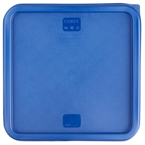 CURTA 8-Pack 22 Qt NSF Clear Polycarbonate Food Storage Containers with Blue Lids - Square, Commercial-Grade, Freezer & Dishwasher Safe, Stackable - color: 22.0 Qt 8-Pack(Blue Lids)