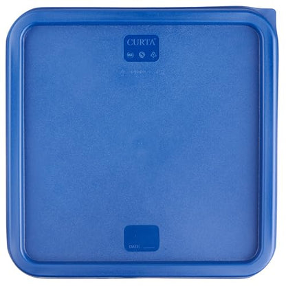 CURTA 8-Pack 22 Qt NSF Clear Polycarbonate Food Storage Containers with Blue Lids - Square, Commercial-Grade, Freezer & Dishwasher Safe, Stackable - color: 22.0 Qt 8-Pack(Blue Lids)