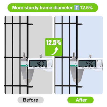 INJOPEXI Decorative Garden Fence 12 Panels 26ft (L)×42in (H) Garden Fences with 11 Panels + 1 Gate, No Dig Animal Barrier Rabbit Fencing Rustproof Metal Wire Temporary Dog Fence for Patio Outdoor Yard - size: 12 Panels 26ft(L)-42"(H) - With Gate