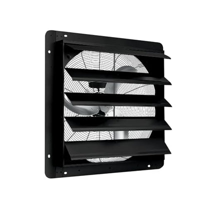 IDEALHOUSE 24 Inch Shutter Exhaust Fan, Wall Mounted Aluminum Vent Fan with Automatic Shutter, 3500 CFM High Speed Airflow for Garage, Attic, Workshop, Greenhouse - size: 24 Inch