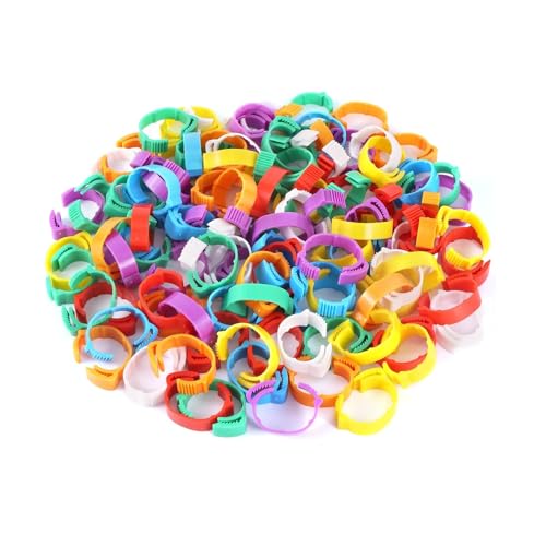 Adjustable Chicken Leg Bands 200Pcs Chicken Foot Ring ID2.0~2.4cm Adjustable Size Poultry Leg No Number Buckle Ring Plastic Chick Duck Goose Poultry Feeding(Red) - color: Red