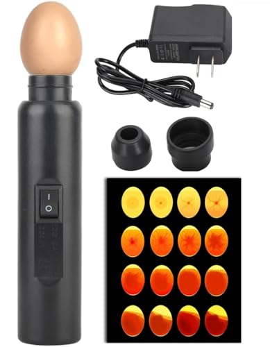 Bright Cool LED Light Egg Candler Tester, Egg Candler Tester High Cool LED Light Candling Lamp, Egg Candler LED Light for Monitoring Eggs Development with 2 Soft Rubber (TypeB)