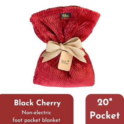 PediPocket Patented Foot Pocket Blanket – 50” x 70” with 20” Deep Foot Pocket, Plush Velvety Fleece Blanket, Everyday Luxurious Comfort, Machine Washable,Gift Idea – Black Cherry (Non-Electric) - color: Black Cherry