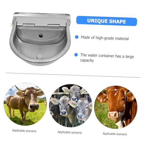 Abaodam Stainless Steel Automatic Waterer for Cattle and Horses Self-Filling Livestock Water Bowl with Float Valve Sturdy Livestock Water Feeder for Farm Animals