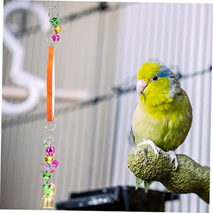1Pc Chicken Mirror with Bells Hanging Mirror for Pet Birds for Cages and Easy to Install Chicken Coop Accessory