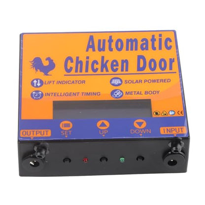 Automatic Chicken Coop Door Solar Powered Programmable Timer Control Aluminum Chicken Door for Poultry Safety Iron Sheet Metal Plastic 37x24.7cm