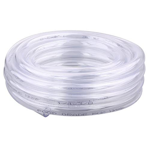 Clear Vinyl PVC Tubing 1/4" ID X 3/8" OD Plastic Flexible Food Grade Hose 10 Feet - size: 1/4" 3/8", style: 10 Feet