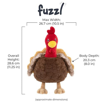 Fuzzl Plush Super Soft Sir Gobbles Turkey Dog Toy & Comforter – Cuddly Plush with Squeaker, Gentle Dog Toy for Puppies & Small, Medium & Large Dogs - style: Sir Gobbles