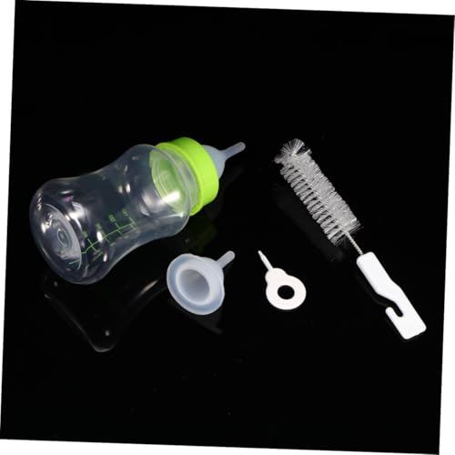 BESPORTBLE 4pcs Silicone Puppy Feeding Bottle Safe and Durable Pet Feeder with Wide Aperture Includes Replacement Bottle Mouth Cleaning Brushes Random Color