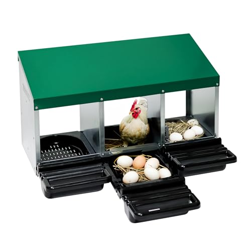 Trademark Innovations Chicken Nesting Boxes for Laying Eggs, Hen Nest Box, Roll Away Nest Box, Homestead Supplies