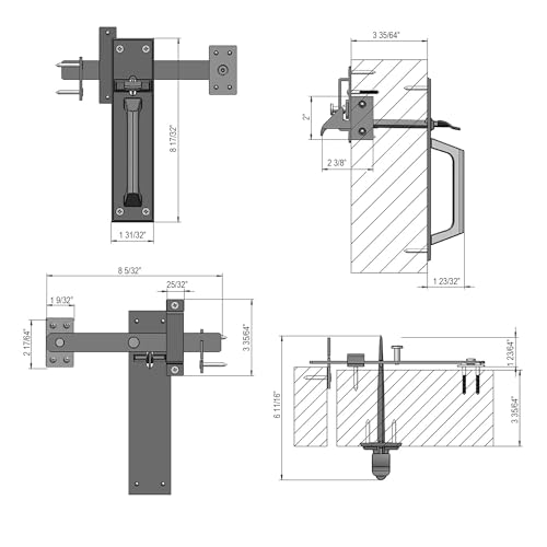 JUBEST Heavy Duty Gate Latch, Two Sided Gate Latch, Gate Latches for Outdoor Fence, Wooden Gates, Pool Gate, Backyard, Garden, Black - size: GL02