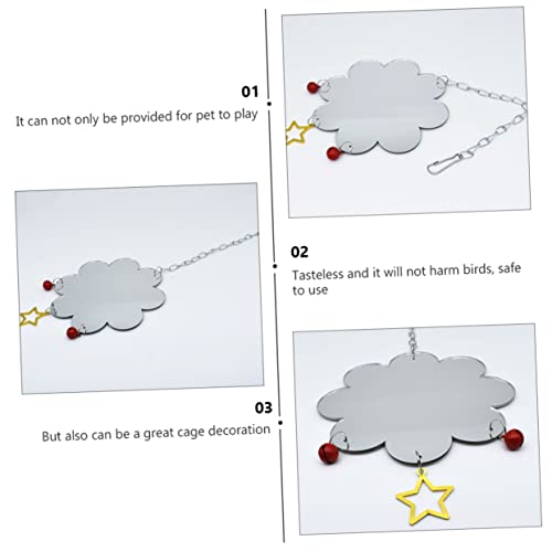 Abaodam Chicken Mirror Toy Bell Acrylic Hanging Mirror for Chickens and Birds PET Accessories for Poultry Cages and Bird Playtime