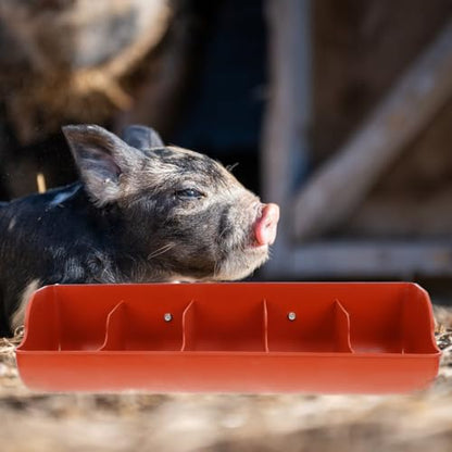 DOITOOL Plastic Fence Feeder Heavy Duty Pig Trough 5 Compartment Livestock Feeder Plastic Pig Feeers Livestock Pets Animal Feeders Farm Supplies