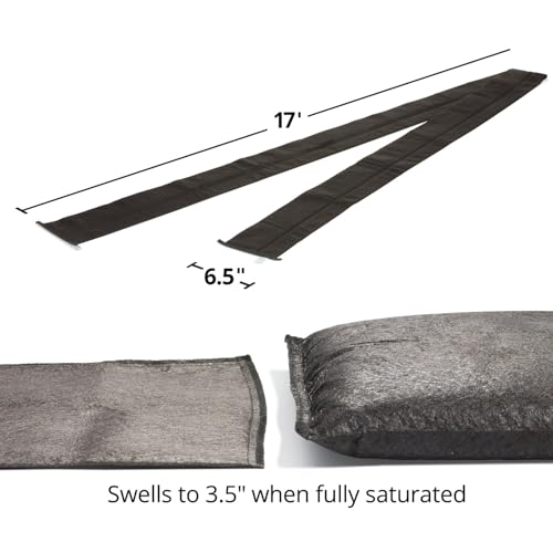 PIG Water Barrier | Sandless Sandbags for Flooding | 2 Pack | 17'L x 6.5"W x .25"H | Water Diverter | PM50418 - size: 17'L x 6.5"W x .25"H