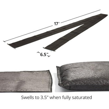 PIG Water Barrier | Sandless Sandbags for Flooding | 2 Pack | 17'L x 6.5"W x .25"H | Water Diverter | PM50418 - size: 17'L x 6.5"W x .25"H